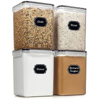 4x6.5L XL Food Storage Containers Airtight Tall Cereal Dry Food Storage Containers Set of 4