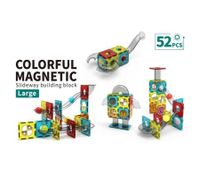 52pcs Magnet Toys Kids Magnetic Building Tiles 3D Magnetic Blocks Preschool Building Sets Educational Toys for Toddlers Boys and Girls.
