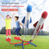 2021 Newest Glow Sports Toys for Boys Children Baby GirlsKid Air Pump Jump Stomp Blower Foam Gun ModelLauncher Rocket Pop Up Toy
