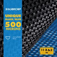 500 Micron Solar Swimming Pool Bubble Cover Blanket 11mx6.2m Blue Black