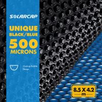 500 Micron Solar Swimming Pool Bubble Cover Blanket 8.5mx4.2m Blue Black