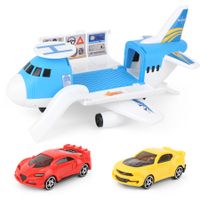 Transport Cargo Airplane Car Toy Play Set for 3+ Years Old Boys and Girls(Blue)