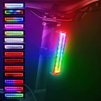 7colors Bike Tail Light, Bicycle Rear Light LED Warning Bike Flashlight, RGB Bike Light,USB Rechargeable