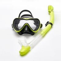 Dry Top Snorkel Set - Anti Fog Film Snorkeling Mask with 180° Panoramic Tempered Glass for Adults and Youth