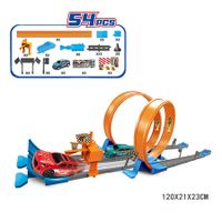 Track Catapult Rail Car Toys For Kids Stunt Speed Double Car Track Diy Assembled Rail Kits Alloy Car Metal Racing Children Toy