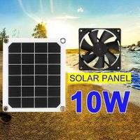 Solar Powered Fan Mini Ventilator 10W 12V Solar Exhaust Fan for RVs, Greenhouses, Pet Houses, Chicken House