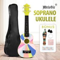 Melodic 21 inch Soprano Ukulele Instrument for Kids Adults Beginners Professionals Yellow