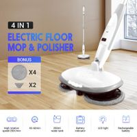4 In 1 Cordless Electric Floor Mop Cleaner Polisher Sweeper Washer with Microfiber Pads for Wood Marble Tile
