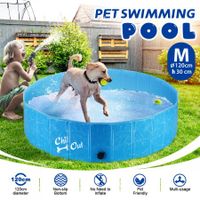 AFP Portable Foldable Dog Puppy Swimming Paddling Pool Bath Tub M Size for Cat Pet Children