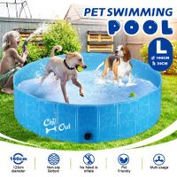 AFP Portable Foldable Dog Puppy Swimming Paddling Pool Washing Bath Tub L Size for Cat Pet Children