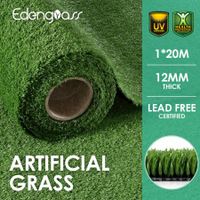 1M X 20M Artificial Synthetic Fake Faux Grass Mat Turf Lawn 12MM Height