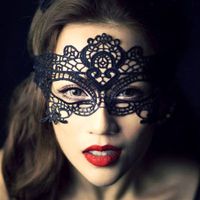 Women's Black Lace Mask Party Ball Masquerade Fancy Dress Masks (2 Pack)