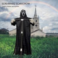 Scream Scare Crow Halloween Scarecrow Scarecrow Hanging Scary Screaming Scarecrow Decoration Outside The Courtyard