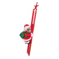Santa Wearing Face Mask Electric Christmas Decor. Climbing Ladder