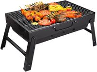 Portable Charcoal Grill, Charcoal BBQ Grill for Camping Picnic,Indoor and Outdoor Charcoal Grill with Smoker Charcoal Grill