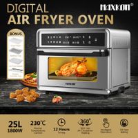 Maxkon 25L Digital Air Fryer Oven Cooker 1800W Less Oil with 10 Cooking Presets