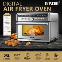 Maxkon 10-In-1 Oil Free Digital Air Fryer Oven Cooker 25L 1800W Silver