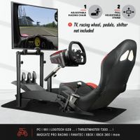 Premium Racing Simulator Cockpit Adjustable Gaming Chair with Monitor Stand