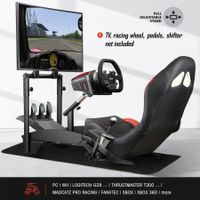 Premium Racing Simulator Cockpit Adjustable Gaming Chair with Monitor Stand