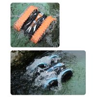 2022 Amphibious Remote Control Road Truck Stunt Car Waterproof RC Car for Birthday Christmas Gifts Water Beach Pool Toy Orange