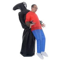 Halloween Inflatable Grim Reaper Costume, Inflatable Scary Funny Blow Up Suit Cosplay for  Adult