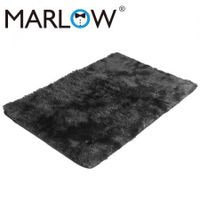 Marlow Floor Rug Shaggy Rugs Soft Large Carpet Area Tie-dyed 140x200cm Black