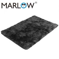 Marlow Floor Rug Shaggy Rugs Soft Large Carpet Area Tie-dyed 80x120cm Black