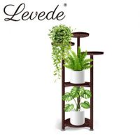 Levede Plant Stand Outdoor Indoor Flower Pots Rack Garden Shelf Black 100CM