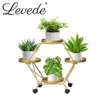 Levede Plant Stand Metal Outdoor Indoor Garden Decor Flower Pot Rack Iron Wheels