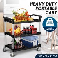 Portable Service Cart Kitchen Island Trolley Storage Rack Shelf Organizer 3 Tiers