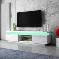 TV Cabinet Stand Entertainment Unit LED TV Console Table Furniture With 2 Doors White