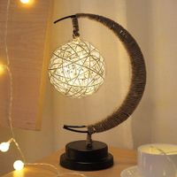 Hemp Rope Night Light Bedside Table Lamp Sepak Takraw Shaped Lighting Kids Girls Christmas Birthday Gift (Warm Light-Sepak Takraw)