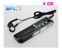 518 1.3" LED Mini Digital Voice Recorder w/ MP3 Player - Black (4GB)