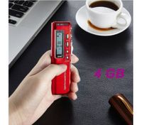 518 1.3" LED Mini Digital Voice Recorder w/ MP3 Player - Red (4GB)