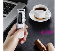 518 1.3" LED Mini Digital Voice Recorder w/ MP3 Player - White (4GB)