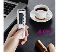 518 1.3" LED Mini Digital Voice Recorder w/ MP3 Player - White (8GB)
