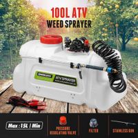 100L ATV Weed Spot Sprayer Spray Unit Garden Lawn Pump Tank 12V 15L/Min with 6M Hose Filter