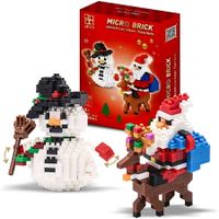 Christmas Building Blocks Kit Set Santa Claus & Snowman Character Playset Birthday Gift, 720 Pieces