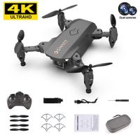 2021 Newest Drone L23 Mini With 4k HD Dual Camera WIFI FPV Six-Axis One Key Return Height Keep Led Foldable RC Quadcopter Dron Toy GIFTS?Fashion Grey?