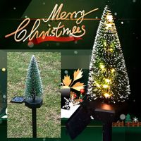 LED Solar Lawn Light Snowflake Christmas Tree Lamps Ground Plug Outdoor Courtyard Landscape Lighting Color