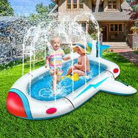 Spaceship Sprinkler Pool ,3 in 1 Inflatable for Kids,Non-Slip Water Play Mat, Summer Fun Outdoor Water Play Toys