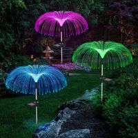 3PCS Solar garden lights, fiber optic lights, jellyfish lights, luminous, charging, and plug-in lawn and garden decorative lights