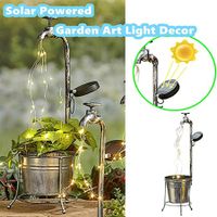 Garden Art Light Decor Solar Water Faucet Planter Light Lawn Art Outdoor Decor