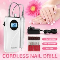 Electric Nail Drill File Buffer Manicure Machine Set Portable Rechargeable 30000RPM 35W