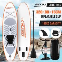 GENKI Stand Up Paddle Board Inflatable SUP Surfboard Kayak with Seat Orange