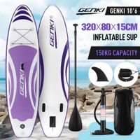 GENKI Stand Up Paddle Board 2 in1 Inflatable SUP Surfboard Kayak Purple