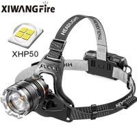 High Powerful ZOOM Sensor Headlamp XHP50 Super Bright Outdoor Headlight Torch Flashlight USB Rechargeable Light