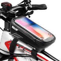 Bike Phone Mount Bag, Cycling Waterproof Front Frame Top Tube Handlebar Bag With Touch Screen