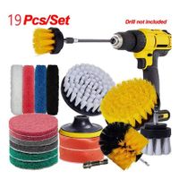 19 PCS Drill Brush Power Scrub Wash Cleaning Polishing Pad Kit ,Drill NOT include