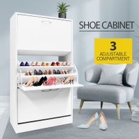 Modern 3-Drawer Shoe Cabinet 45 Pairs Shoe Organizer Rack